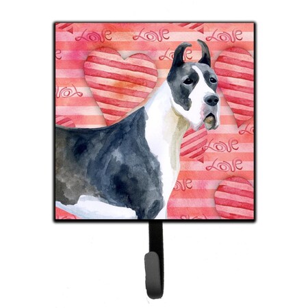 Carolines Treasures Harlequin Great Dane Love Leash or Key Holder BB9730SH4